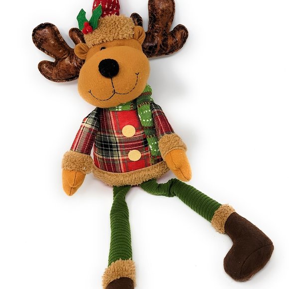 Christmas Moose Stuffed Wreath Center Attachment, Home Decor - Picture 2 of 4